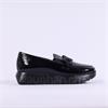 Wonders Odisei Slip On Link Wedge Loafer - Black Patent